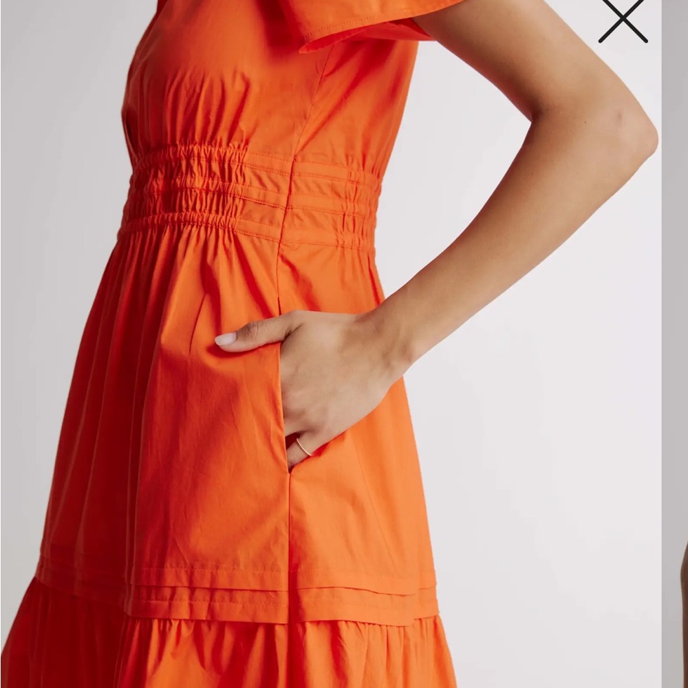 Summer style, elegant and easy, geranium red/orange Maxi Dress, like new - Picture 4 of 6